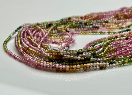 2 mm AAA Natural Micro Faceted Round Gemmy Tourmaline Beads Top Quality Black Green Pink Gold Blue Tourmaline 15.5 Inches #4027