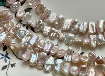 7-9x11-16 mm AAAA Natural Pink Biwa Stick Freshwater Pearl Beads Genuine Center Drilled Super High Luster Very Rare Biwa Pearl Beads #P2030