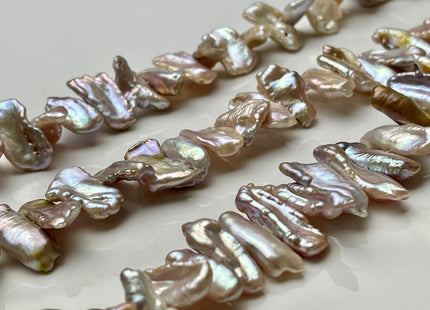 8-9x18-28 mm AAAA Natural Mauve Pink Biwa Stick Freshwater Pearl Beads Genuine Center Drilled Super High Luster Very Rare Biwa Pearls #P2031