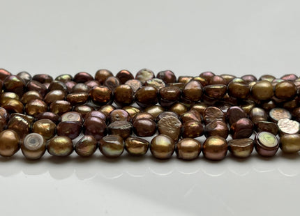 7-8 mm Dark Brown Color Potato Nugget Freshwater Pearl Beads Genuine Brown Color Freshwater Nugget Pearl Beads #P2035