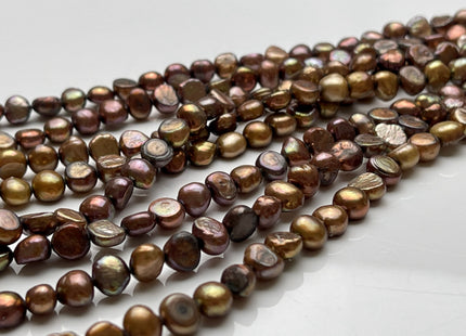 7-8 mm Dark Brown Color Potato Nugget Freshwater Pearl Beads Genuine Brown Color Freshwater Nugget Pearl Beads #P2035