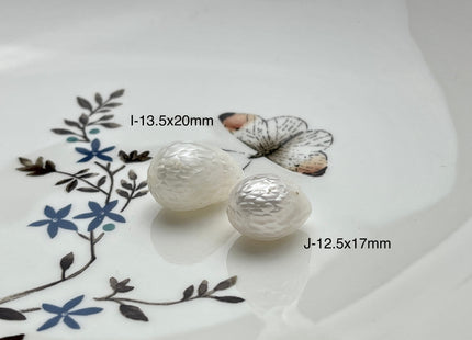 ONE Piece 12-15x15-20 mm Natural White Full Drilled Dragon Skin Rice/Oval Pearl Single Beads Genuine White Rice Pearls For Pendant #P2041