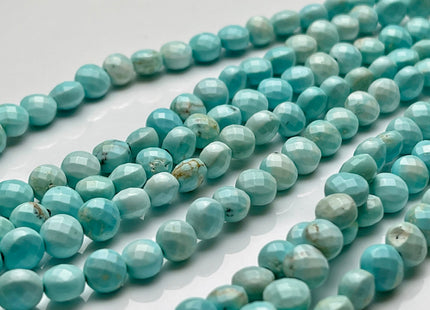 6 mm Micro Faceted Multi Blue Turquoise Coin Disc Shape Gemstone Beads Multi Blue Turquoise Gemstone Beads 15 Inches Strand #4040