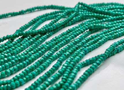 2-2.5x3 mm Faceted Rondelle Turquoise Beads 15 Inches Strand #4042
