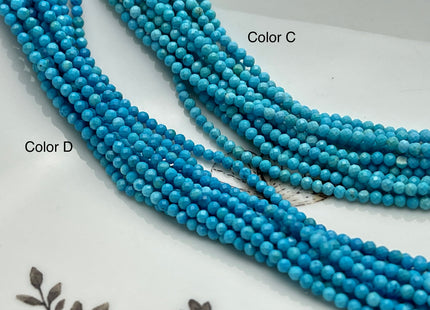 2mm AAA Faceted Round Tiny Turquoise Gemstone Beads Brown Green Tiny Gemstone Loose Beads 15.5 Inches Strand #4072
