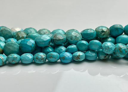 8mm 10mm Micro Faceted Multi Blue Brown Turquoise Coin Disc Shape Gemstone Beads Blue Turquoise Gemstone Beads 15 Inch Strands #4063