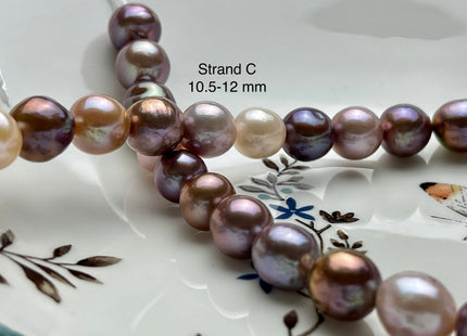 10.5-13mm AAAAA Very Rare Natural Multi Dark Mauve Pink Freshwater Baroque/Edison Pearl Beads High Luster Genuine Purple Edison Pearl #P2045