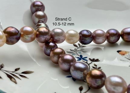 10.5-13mm AAAAA Very Rare Natural Multi Dark Mauve Pink Freshwater Baroque/Edison Pearl Beads High Luster Genuine Purple Edison Pearl #P2045