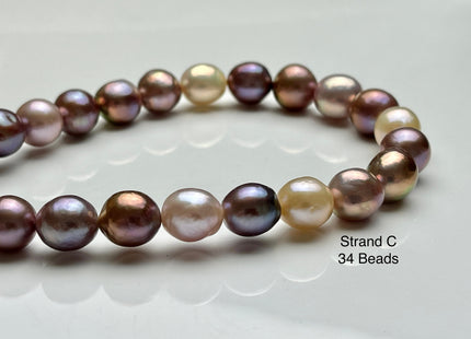 10.5-13mm AAAAA Very Rare Natural Multi Dark Mauve Pink Freshwater Baroque/Edison Pearl Beads High Luster Genuine Purple Edison Pearl #P2045