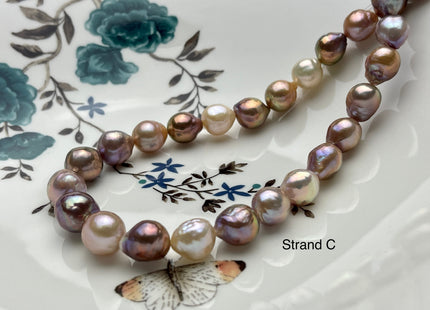 10-12 mm AAA Very Rare Natural Multi Dark Mauve Pink Freshwater Baroque/Edison Pearl Beads High Luster Genuine Purple Edison Pearl #P2060
