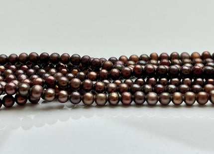 4-4.5 mm AAA Dark Brown Color Off Round Freshwater Pearl Beads Genuine Tiny Chocolate Brown Color Freshwater Seed Pearls 95 Beads #P2070