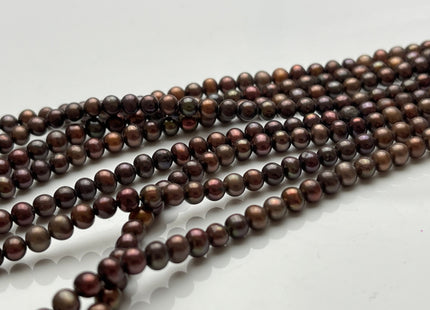 4-4.5 mm AAA Dark Brown Color Off Round Freshwater Pearl Beads Genuine Tiny Chocolate Brown Color Freshwater Seed Pearls 95 Beads #P2070