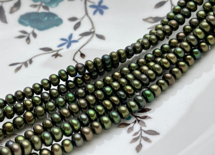 5 mm AAA Dark Olive Green Round Button Freshwater Pearl Button Beads Genuine High Luster Cultured Rondelle Button Pearls #P2071