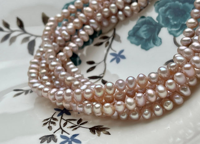 5x6 mm AAA Natural Mauve Pink Color Potato Freshwater Pearl Beads Genuine High Luster Pink Tiny Small Potato Freshwater Pearls #P2066