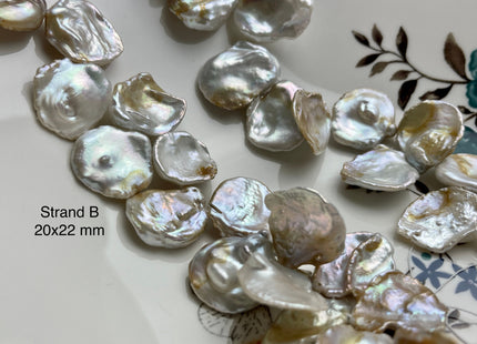 One-Of-A-Kind 20x25 mm AAA Rare HUGE Keshi Freshwater Pearl Beads Genuine Natural White And Champagne Color Top Drilled Keshi Pearls #P2076