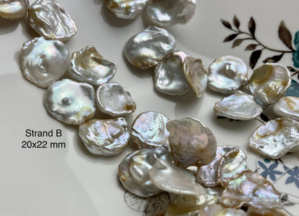 One-Of-A-Kind 20x25 mm AAA Rare HUGE Keshi Freshwater Pearl Beads Genuine Natural White And Champagne Color Top Drilled Keshi Pearls #P2076