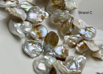 One-Of-A-Kind 20x35 mm AAA Rare HUGE Keshi Freshwater Pearl Beads Genuine Natural White And Champagne Color Top Drilled Keshi Pearls #P2076