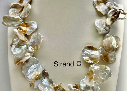 One-Of-A-Kind 20x35 mm AAA Rare HUGE Keshi Freshwater Pearl Beads Genuine Natural White And Champagne Color Top Drilled Keshi Pearls #P2076