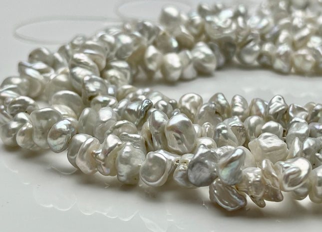 9mm Natural White Very Rare Keshi Freshwater Pearl Beads Center Drilled Keshi Rondelle Genuine Freshwater Pearls B Grade #P2083