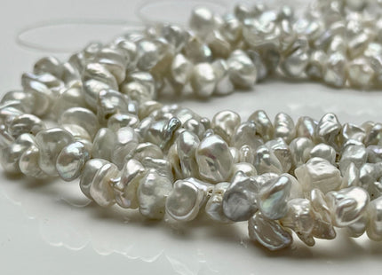 9mm Natural White Very Rare Keshi Freshwater Pearl Beads Center Drilled Keshi Rondelle Genuine Freshwater Pearls B Grade #P2083