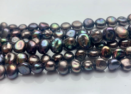 8-10 mm AA Dark Gray Peacock Keshi Nugget Freshwater Pearl Bead Center Drilled Peacock Keshi Pearls Genuine Keshi Nugget Pearl #P2078