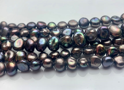8-10 mm AA Dark Gray Peacock Keshi Nugget Freshwater Pearl Bead Center Drilled Peacock Keshi Pearls Genuine Keshi Nugget Pearl #P2078