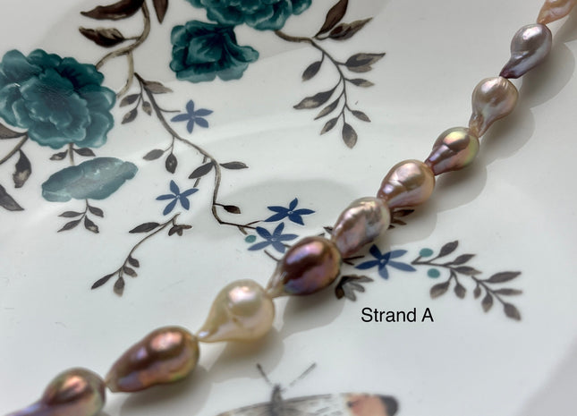 8-10x13-18mm AAAA VeryRare Natural Multi Dark Mauve Pink Freshwater Baroque/Edison Pearl Bead High Luster Genuine Purple Edison Pearl #P2059