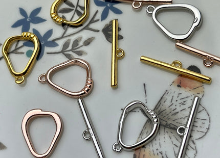 9x13 mm 11x15 mm 925 Sterling Silver/Gold/Rose Gold Toggle Clasp Genuine 925 Silver Toggle Findings Oval Egg Shape Design DIY Jewelry #10265