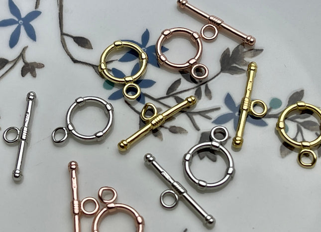 10 mm 925 Sterling Silver/Gold/Rose Gold Toggle Clasp Genuine 925 Sterling Silver Toggle Findings With Round Shape Design DIY Jewelry #10266