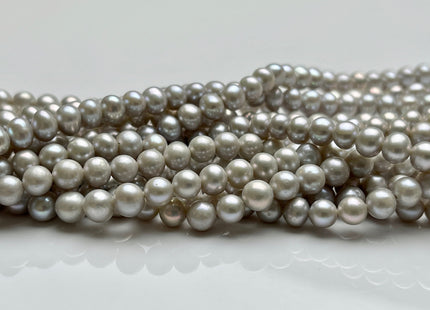 5 mm 5-6 mm AA Silver Gray Color Potato or Round Freshwater Pearl Beads High Luster Genuine Gray Color Tiny Potato Freshwater Pearls #P2103