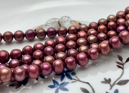7-8 mm Cranberry Color Potato Freshwater Pearl Beads Genuine Cranberry Color Potato Freshwater Pearls #P2113