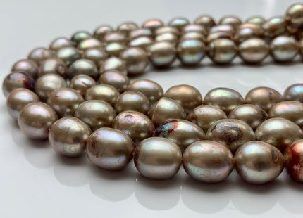 9-11x11-15 mm Light Taupe Brown Color C Grade Freshwater Oval Rice Pearls Genuine Taupe Oval/Rice Freshwater Pearls #P2112
