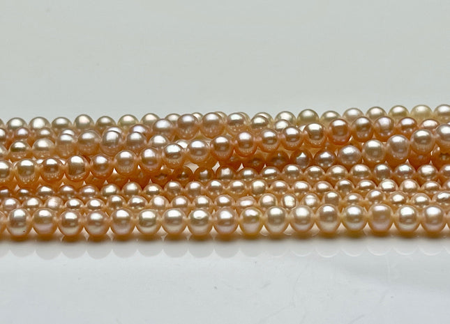 3 mm 4 mm AAA Light Pink Color Round Potato Freshwater Pearl Beads High Luster Genuine Pink Color Tiny Small Potato Freshwater Pearls #P2110