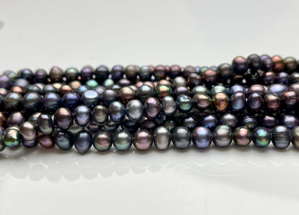 6-7 mm Peacock Color Potato Freshwater Pearl Beads Genuine Cultured Freshwater Pearl Beads Peacock Potato B Grade Pearl Beads #P2104