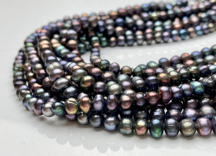 6-7 mm Peacock Color Potato Freshwater Pearl Beads Genuine Cultured Freshwater Pearl Beads Peacock Potato B Grade Pearl Beads #P2104