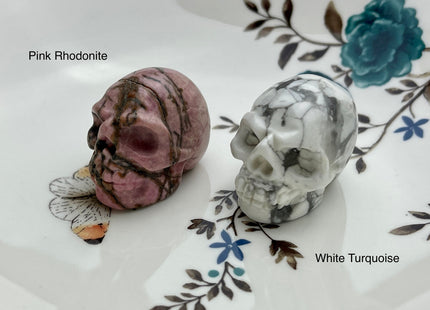 1.5 Inch Hand Carved Gemstone Skull Home Decorations
