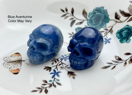 1.5 Inch Hand Carved Gemstone Skull Home Decorations