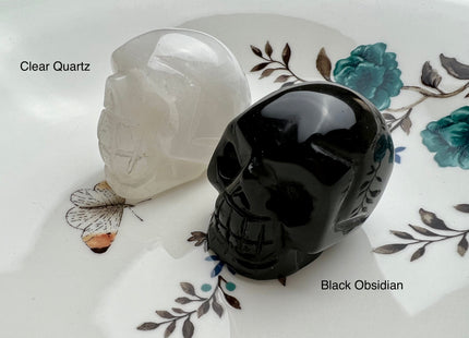 2 Inch Hand Carved Gemstone Skull Home Decorations, Mini Skull Art Collectibles Figurines, Healing Gemstones, Skull Decor #4000-D