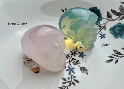2 Inch Hand Carved Gemstone Skull Home Decorations, Mini Skull Art Collectibles Figurines, Healing Gemstones, Skull Decor #4000-D