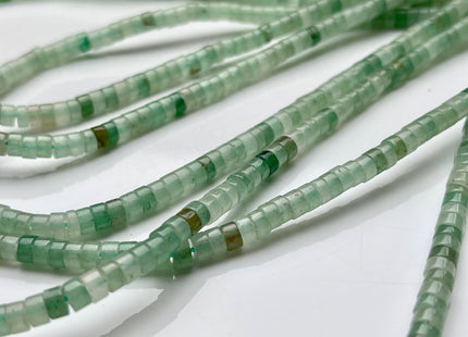 2x4mm Green Color Aventurine Heishi Rondelle Shape Genuine Natural Aventurine Gemstone Loose Beads 15.5 Inches Strand #4005