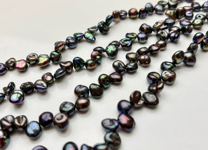6x7-8 mm AA Dark Peacock Color Keshi Freshwater Pearls Top Drilled Keshi Pearl Beads High Luster Genuine Keshi Freshwater Pearls #P1979