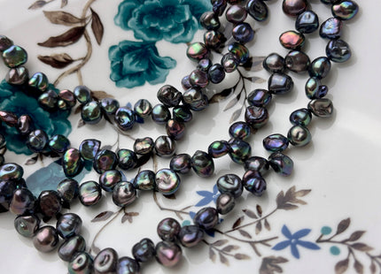 6x7-8 mm AA Dark Peacock Color Keshi Freshwater Pearls Top Drilled Keshi Pearl Beads High Luster Genuine Keshi Freshwater Pearls #P1979