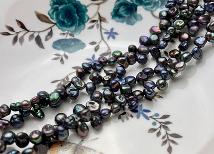 6x7-8 mm AA Dark Peacock Color Keshi Freshwater Pearls Top Drilled Keshi Pearl Beads High Luster Genuine Keshi Freshwater Pearls #P1979