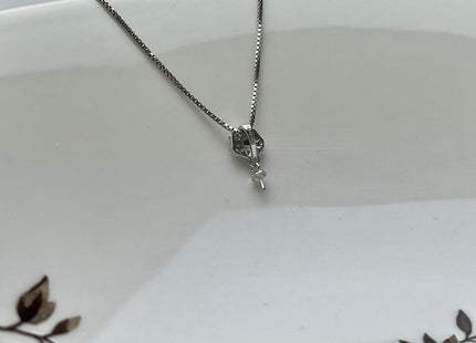 One Piece 925 Sterling Silver/Gold Pendant Setting Findings For HalfDrilled Pearls Pentagon Shape Design W/CZ Sterling Silver Pendant #10230
