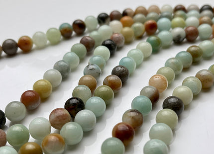 6mm 8mm 10mm Natural Multi Color Smooth Round Amazonite Gemstone Beads Genuine Natural Amazonite Beads 15.5 Inches Strand #4014