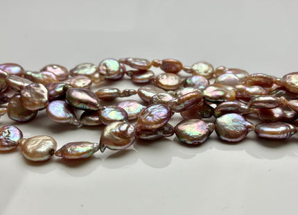 11x12-14mm AA Natural Dark Mauve Purple Color Coin Freshwater Pearl Beads Genuine High Luster Tear Drop shape Coin Pearls 27 Pieces #P2009