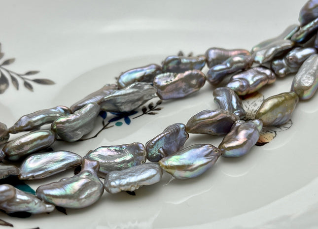 9-10x16-22 mm AA Gray Seaweed Champagne Color Keshi Freshwater Pearls Genuine Multi Color Keshi Freshwater Pearl Beads #P1991