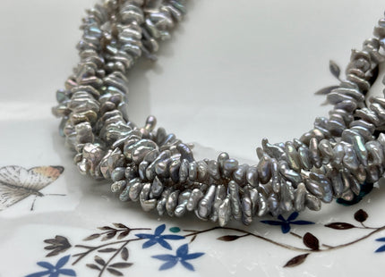 8-13 mm AA Gray Color Keshi Disc Freshwater Pearl Beads Center Drilled Genuine Gray Color Keshi Disc Shaped Pearls #P1999