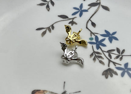 One Piece 925 Sterling Silver/Gold Pendant Setting Findings For Half Drilled Pearls Leaf Petal Shape Design W/CZ Silver Pendant #10257