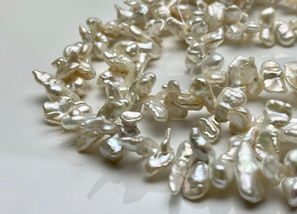 5-8x8-14 mm AAA Freshwater Natural White Keshi Pearl Beads Genuine Double Keshi Center Drilled High Luster Natural KeshiPearls #P2007